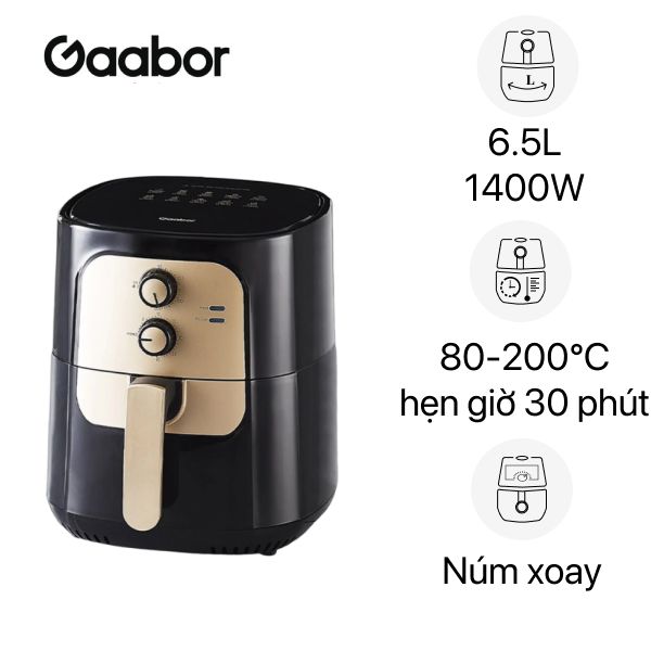 Nồi chiên không dầu GAABOR 6.5 lít AF65M-BK01A / AF65M-BK01S