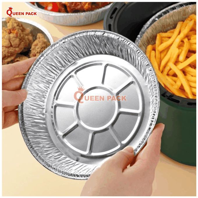 Combo 100 khay giấy bạc lót nồi chiên không dầu 22cm (vừa nồi 5L – 12L)